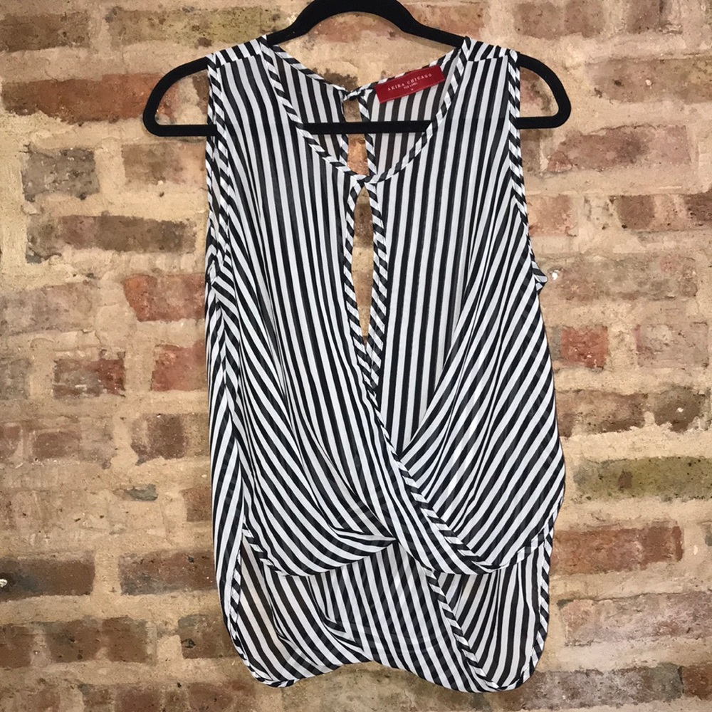 Akira striped flowy tank